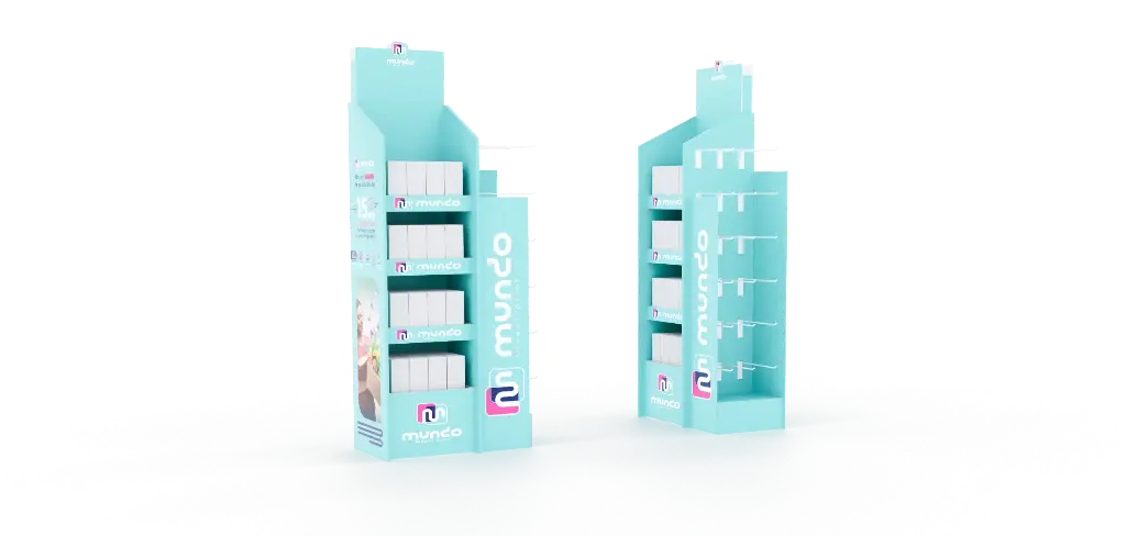 Display de Chão Hibrido Gancheiras 140x50x30cm